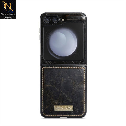 Samsung Galaxy Z Flip 5 5G Cover - Brown - CaseMe Classic Leather Flip Book Card Slot Case