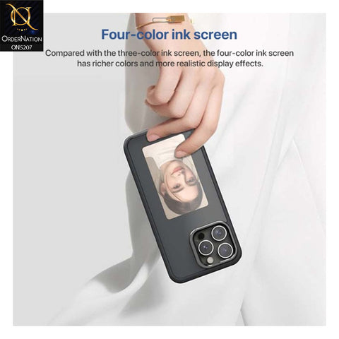 iPhone 14 Pro Max Cover - Black - New Tecnology Four-Color E-ink Screen NFC DIY Phone Case