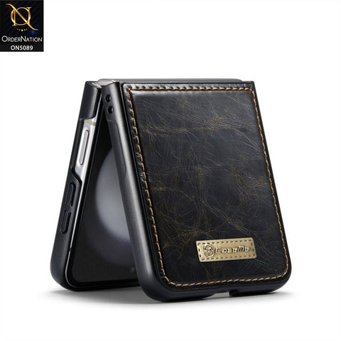 Samsung Galaxy Z Flip 5 5G Cover - Brown - CaseMe Classic Leather Flip Book Card Slot Case