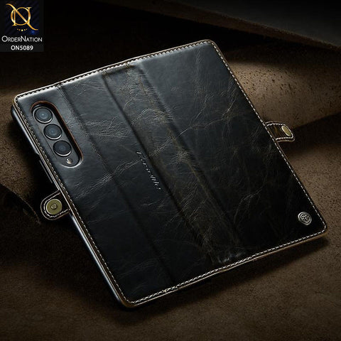 Samsung Galaxy Z Fold 3 5G Cover - Brown - CaseMe Classic Leather Flip Book Card Slot Case