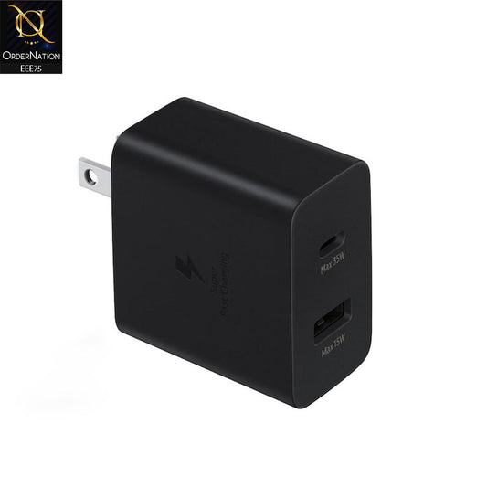 35W PD USB Type-C and USB-A Power Adapter US 2Pin Fast Charger – Black