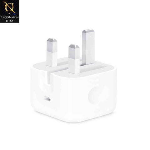 35W USB Type-C to C Power Adapter UK Folding Pins - White