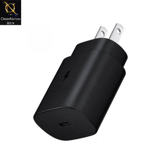 25W PD USB Type-C Power Adapter US 2Pin Fast Charger – Black