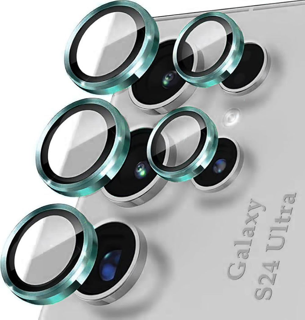 Samsung Galaxy S24 Ultra Camera Protector - Green - Metal Ring Camera Glass Protector