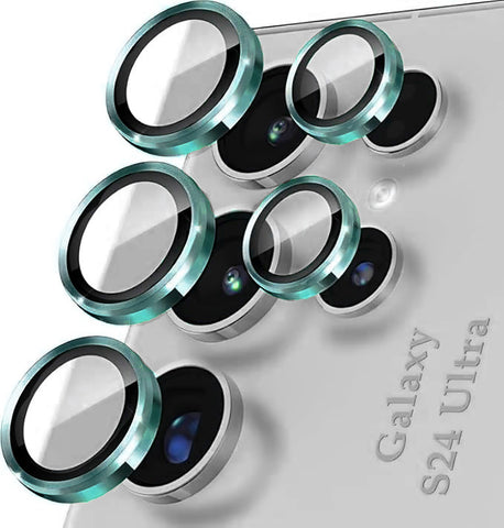Samsung Galaxy S24 Ultra Camera Protector - Green - Metal Ring Camera Glass Protector