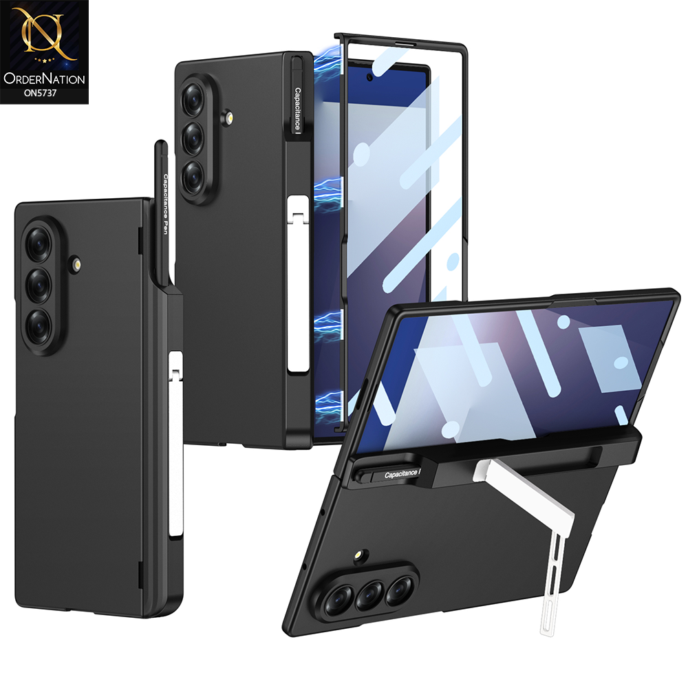 Samsung Galaxy Z Fold 7 Cover - Black - New Premium Quality Pc Slim  Shell Case With KickStand And Separate Bracket Flim Designed By GKK