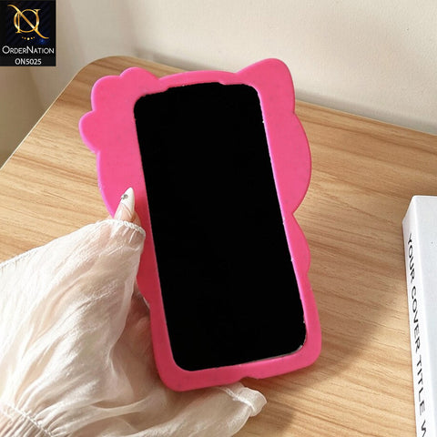 iPhone 14 Pro Max Cover  - Pink - New Trendy 3D Cartoon Kitty Soft Silicon Case