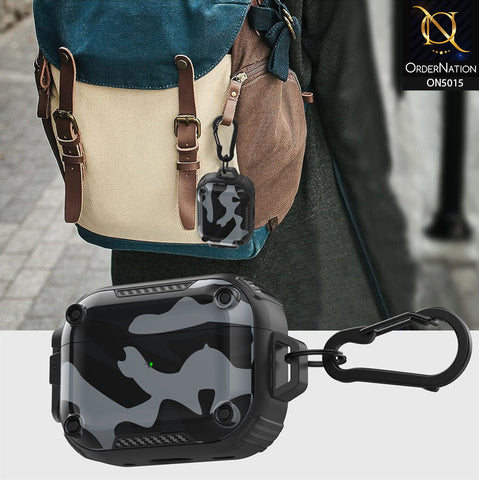 Apple Airpods Pro 2 Cover - Camouflage - New Hybrid Style Protective Case With Lock Camouflage Compatible with Apple Airpods Pro 2