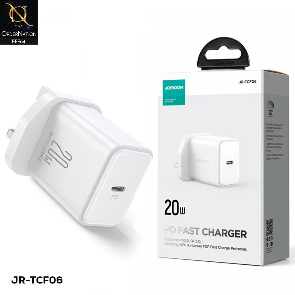 JOYROOM JR-TCF06 Flash Series PD 20W Single Port Charger White (UK PIN) - White