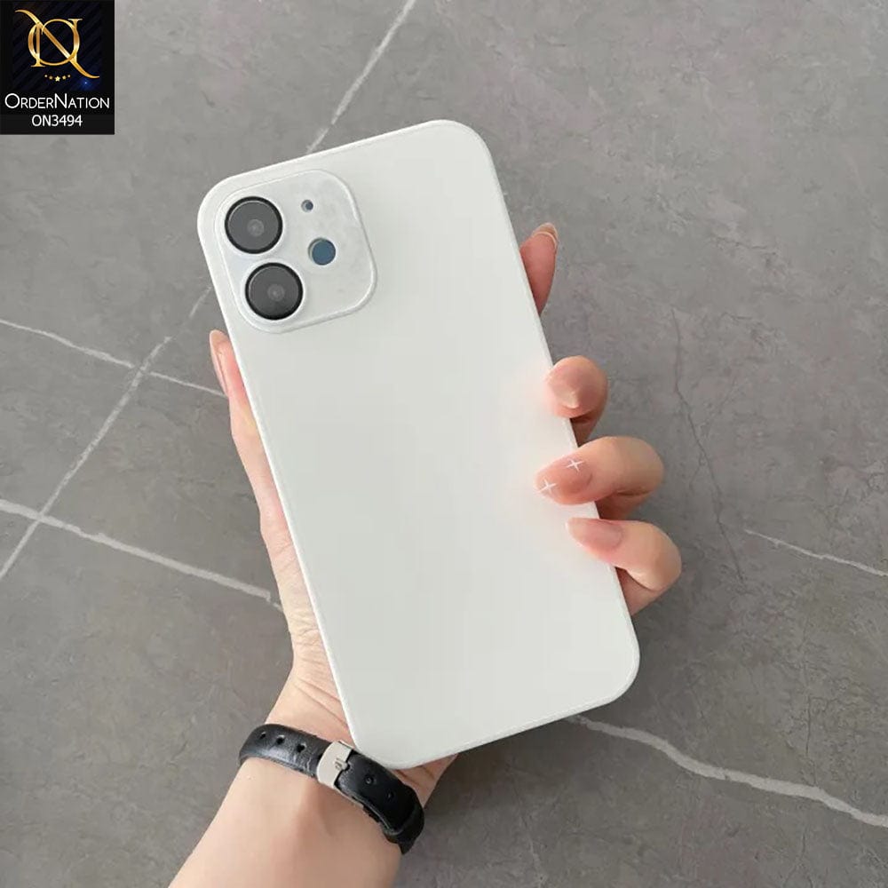 iPhone 11 Cover - White - AG Frosted Glass Soft Silicone Border Case With Camera Protection