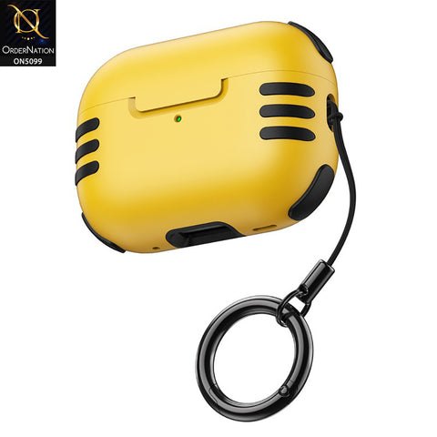 Apple Airpods 1 / 2 Cover - Yellow - Trendy Hybrid Style Soft Shell Protective Case Compatible with Apple Airpods 1 / 2