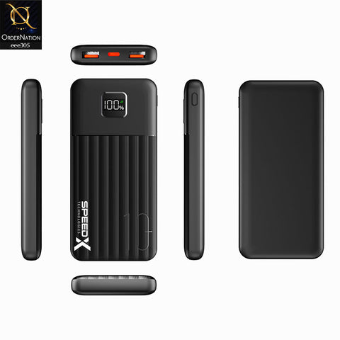 Speed-X SP-S288L 3-In-1 (22.5W) 20000mAh Fast Charging Power Bank - Black