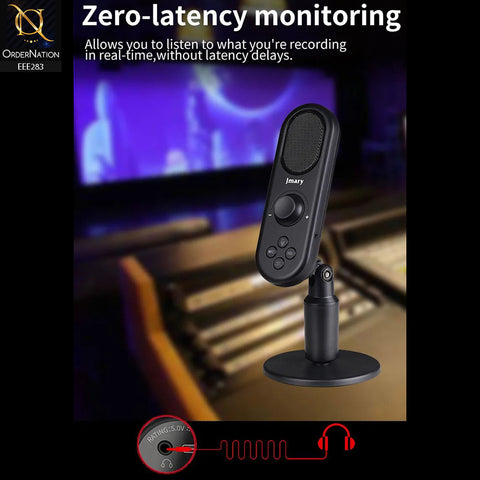 Jmary MC-PW7 Professional Usb Microphone For Podcasting, Gaming, Streaming, Recordings With Noise Reduction - Black