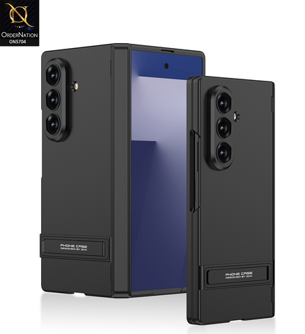 Samsung Galaxy Z Fold 7 Cover - Black - New Premium Quality Pc Shell Case With Sepaarte Tempered Film Designed By GKK