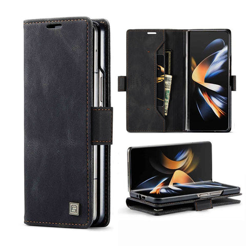 Samsung Galaxy Z Fold 6 5G Cover - Black -  AutSpace Soft Slim Folio Flip PU Leather RFID Blocking Wallet Case with 2 Cards Slot