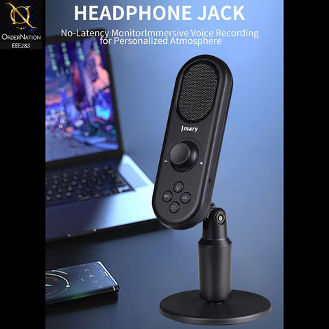 Jmary MC-PW7 Professional Usb Microphone For Podcasting, Gaming, Streaming, Recordings With Noise Reduction - Black