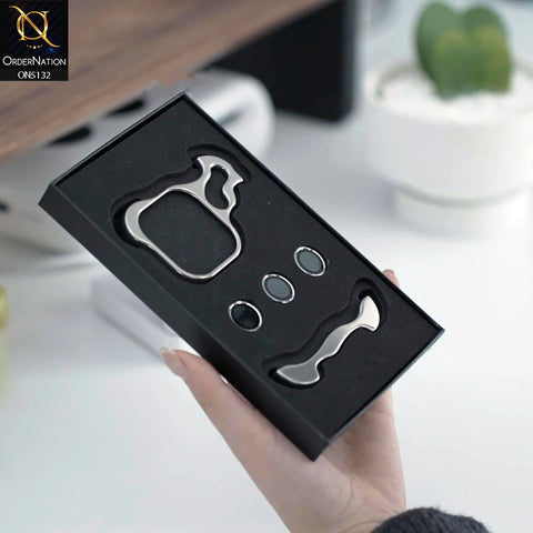 iPhone 15 Pro Max Cover - Gray - New Trendy Alloy Metal Minimalist Phone Case With Camera Protectors
