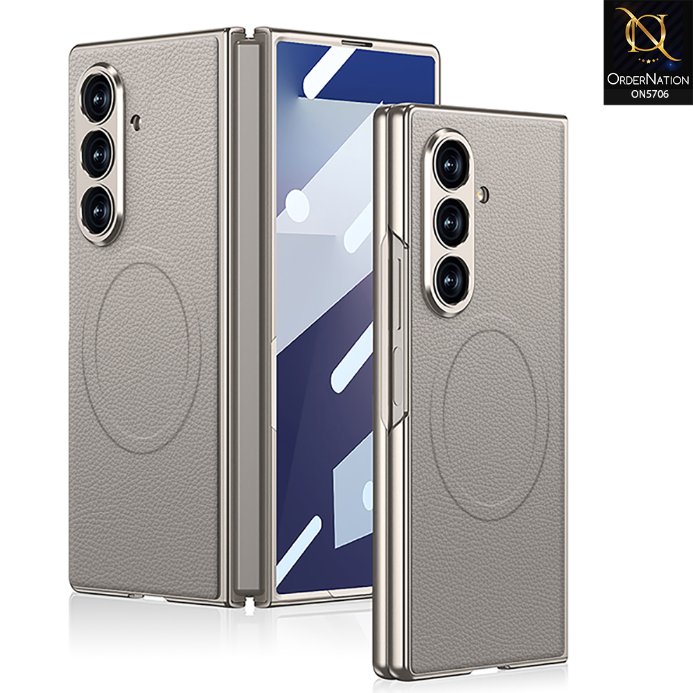 Samsung Galaxy Z Fold 7 Cover - Gray - New Premium Quality Pc Shell Case With Built-in Magsafe Designed By GKK