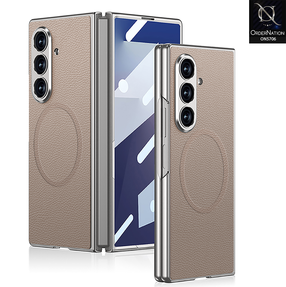 Samsung Galaxy Z Fold 7 Cover - Golden - New Premium Quality Pc Shell Case With Built-in Magsafe Designed By GKK