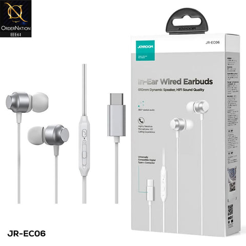 Joyroom JR-EC06 TYPE-C Series In-Ear Metal Wired Earbuds - Silver