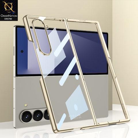Samsung Galaxy Z Fold 7 Cover - Golden - New Premium Quality Pc Shell Case With Sepaarte Tempered Film Designed By GKK