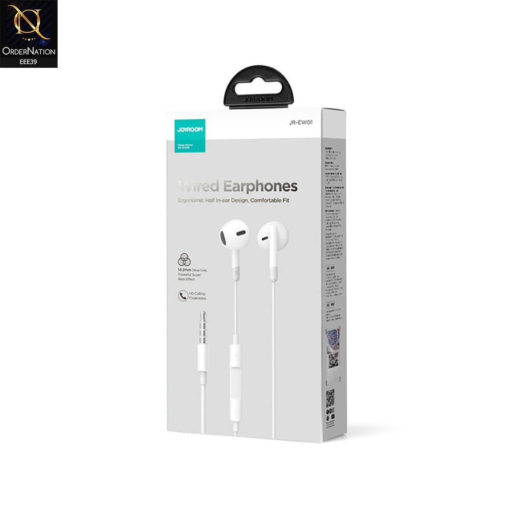 R-EW01 3.5MM Wired Series Half In-Ear Wired Earphones - white