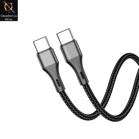 Aspor AC-19 60W Type-C To Type-C Fast Charging Data Cable 1M - Black