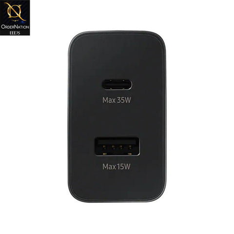 35W PD USB Type-C and USB-A Power Adapter US 2Pin Fast Charger – Black