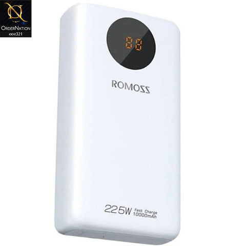 Romoss PHO10F 10000mAh 22.5W 5A Digital LED Display Fast Charging Power Bank - White