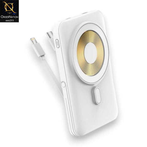 Aspor A327 10000mAh 22.5W Wireless Magnetic Power Bank - White