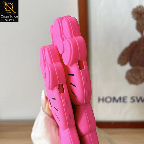 iPhone 14 Pro Max Cover  - Pink - New Trendy 3D Cartoon Kitty Soft Silicon Case