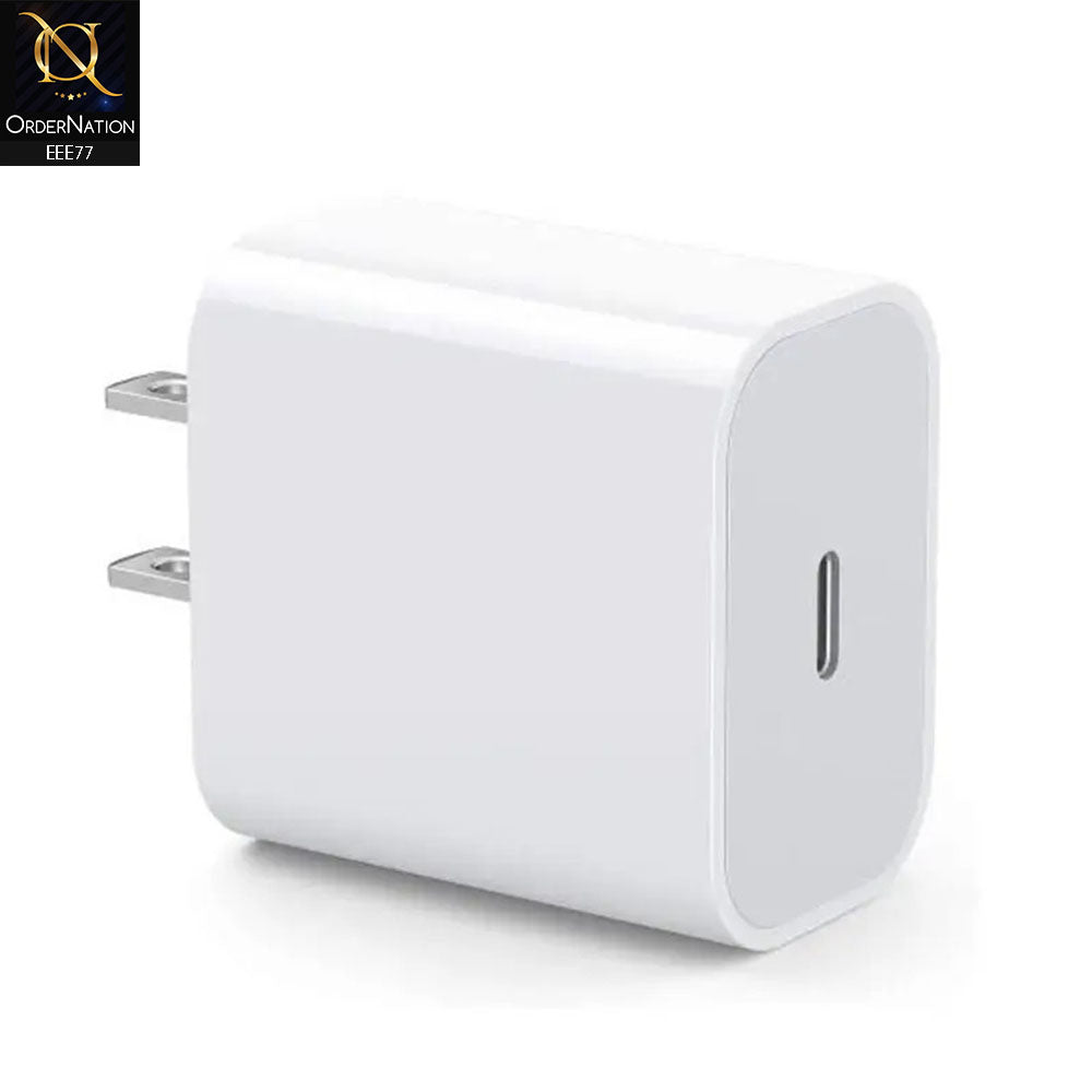 White - 20W USB Type-C to C Power Adapter