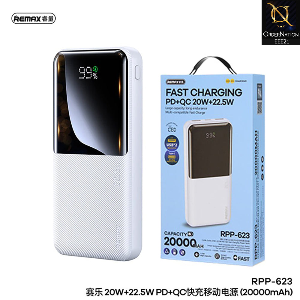 Remax RPP-623 Power Bank 20000mAh 20W+22.5W PD+QC – White