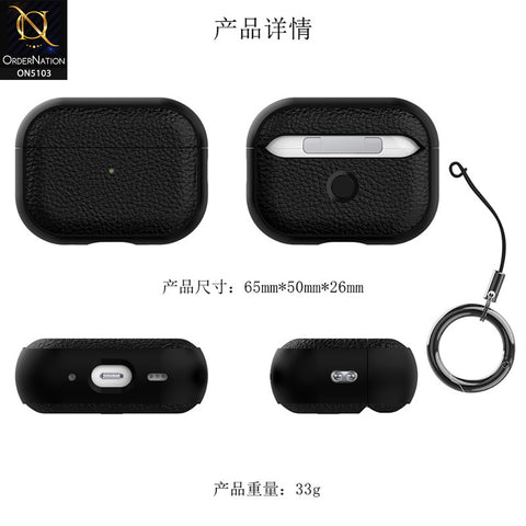 Apple Airpods Pro 2 Cover - White - New Style Premium Leather Texture ShockProof Protective Case Compatible with Apple Airpods Pro 2