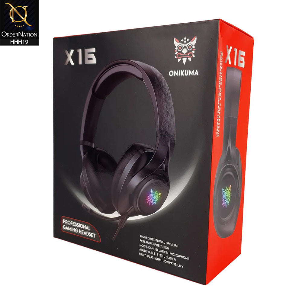 ONIKUMA X16 Wired RGB Over-ear Gaming Headset with Noise Cancelling Mic ( Not Wireless/Bluetooth )
