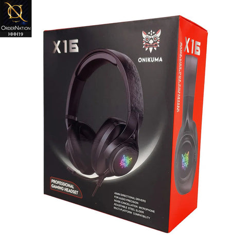 ONIKUMA X16 Wired RGB Over-ear Gaming Headset with Noise Cancelling Mic ( Not Wireless/Bluetooth )