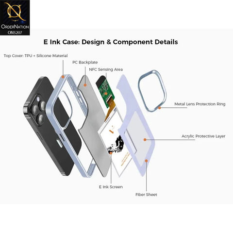 iPhone 14 Pro Max Cover - Black - New Tecnology Four-Color E-ink Screen NFC DIY Phone Case