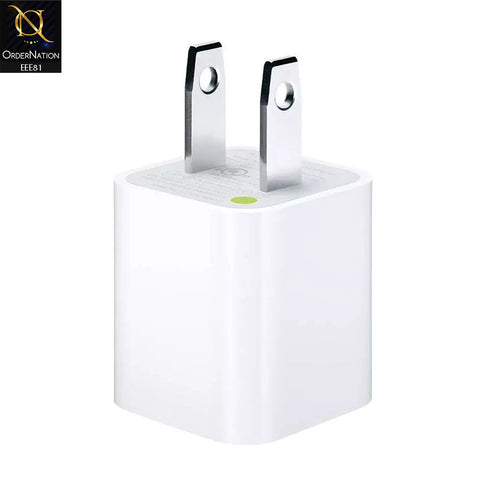 5W USB Power Adapter US Pin With Lightning USB Cable For IOS Devices - White