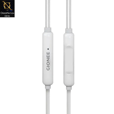 Gionee Half-In-Ear Wired Earphones 3.5mm Jack with Microphone – White