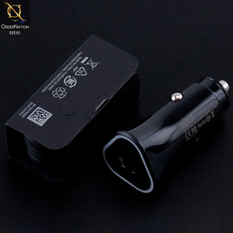 25W PD Type-C Adaptive Fast Car Charger With Type-C to C Cable - Black