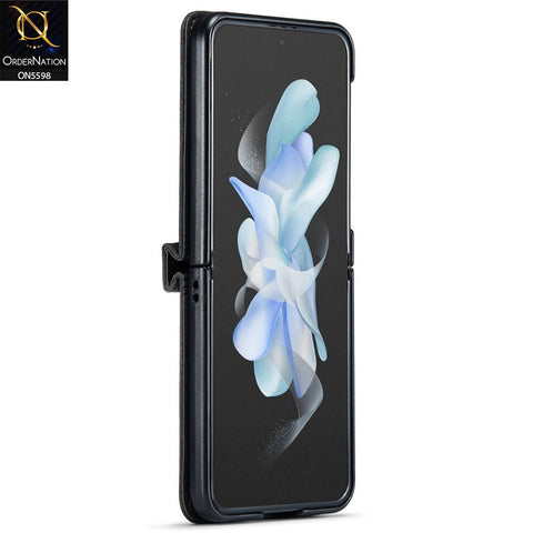 Samsung Galaxy Z Flip 6 Cover - Black -  AutSpace Soft Slim Folio Flip PU Leather RFID Blocking Wallet Case with 2 Cards Slot