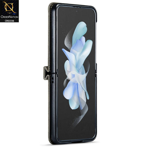 Samsung Galaxy Z Flip 7 Cover - Brown -  AutSpace Soft Slim Folio Flip PU Leather RFID Blocking Wallet Case with 2 Cards Slot