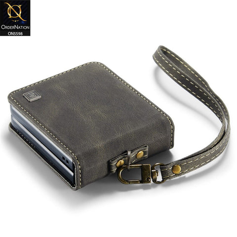 Samsung Galaxy Z Flip 7 Cover - Brown -  AutSpace Soft Slim Folio Flip PU Leather RFID Blocking Wallet Case with 2 Cards Slot