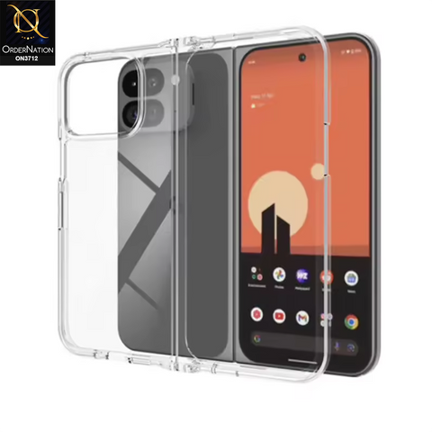 Google Pixel 11 Pro Fold Cover - Transparent - ONation Crystal Series - Premium Quality Clear Case No Yellowing Back With Smart Shockproof Cushions