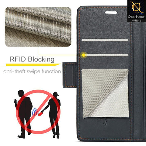 Samsung Galaxy Z Fold 5 5G Cover - Black -   CaseMe Classic Leather Wallet RFID Blocking Magnetic Buckle Flip Book Case