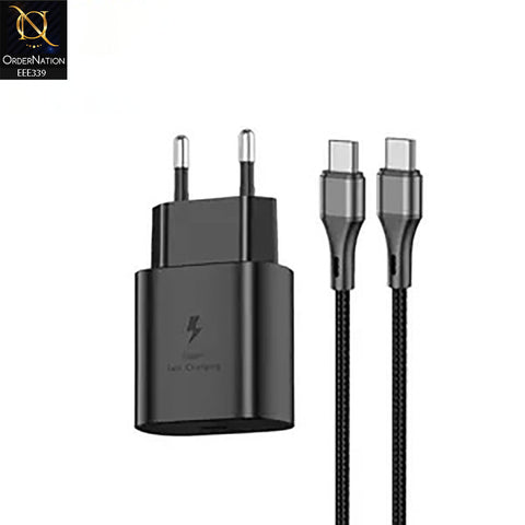 Aspor A820 25W USB-C Fast Charging Phone Charger Power Adapter - Black