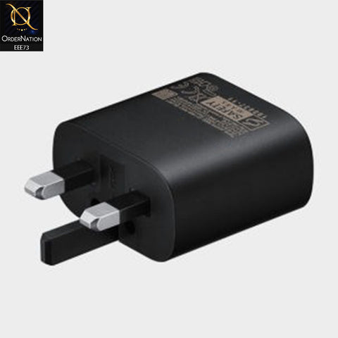 25W PD USB Type-C Power Adapter UK 3Pin Fast Charger – Black