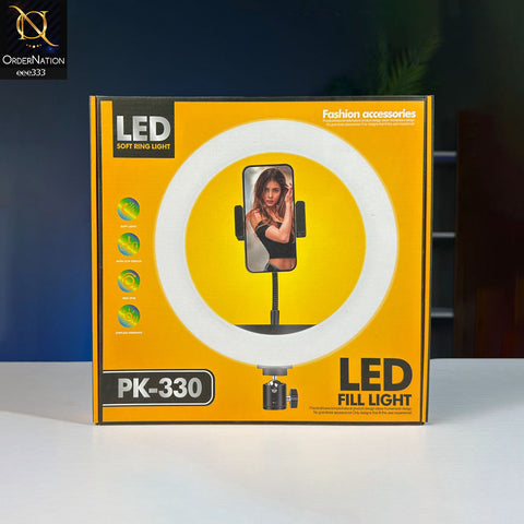 PK-330 RING LIGHT WITH 7F STAND - Black