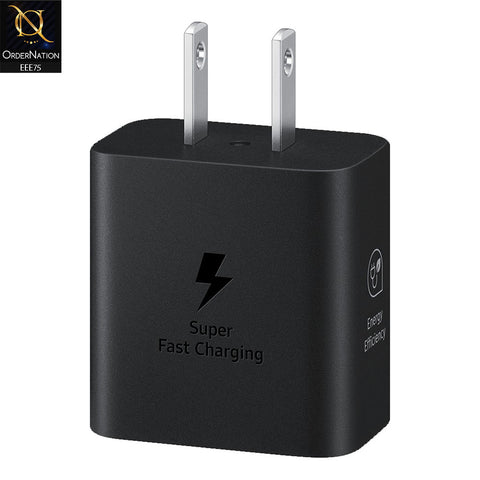 35W PD USB Type-C and USB-A Power Adapter US 2Pin Fast Charger – Black