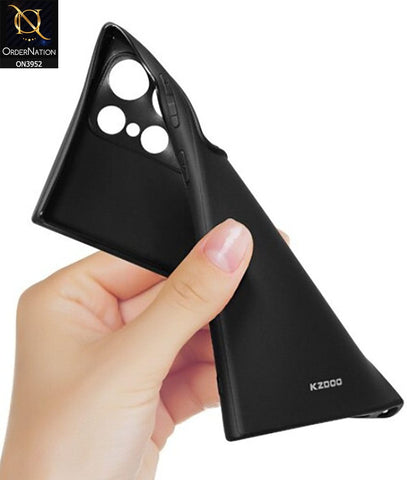 Samsung Galaxy S22 Ultra 5G Cover - Black - KZ-DOO Q-Series Ultra Slim High Quality Soft Silicone Camera Protection Case